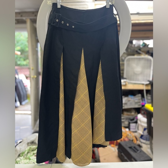 rokh Navy Scarf Insert Skirt Pleated Asymmetrical Midi - Picture 5 of 16